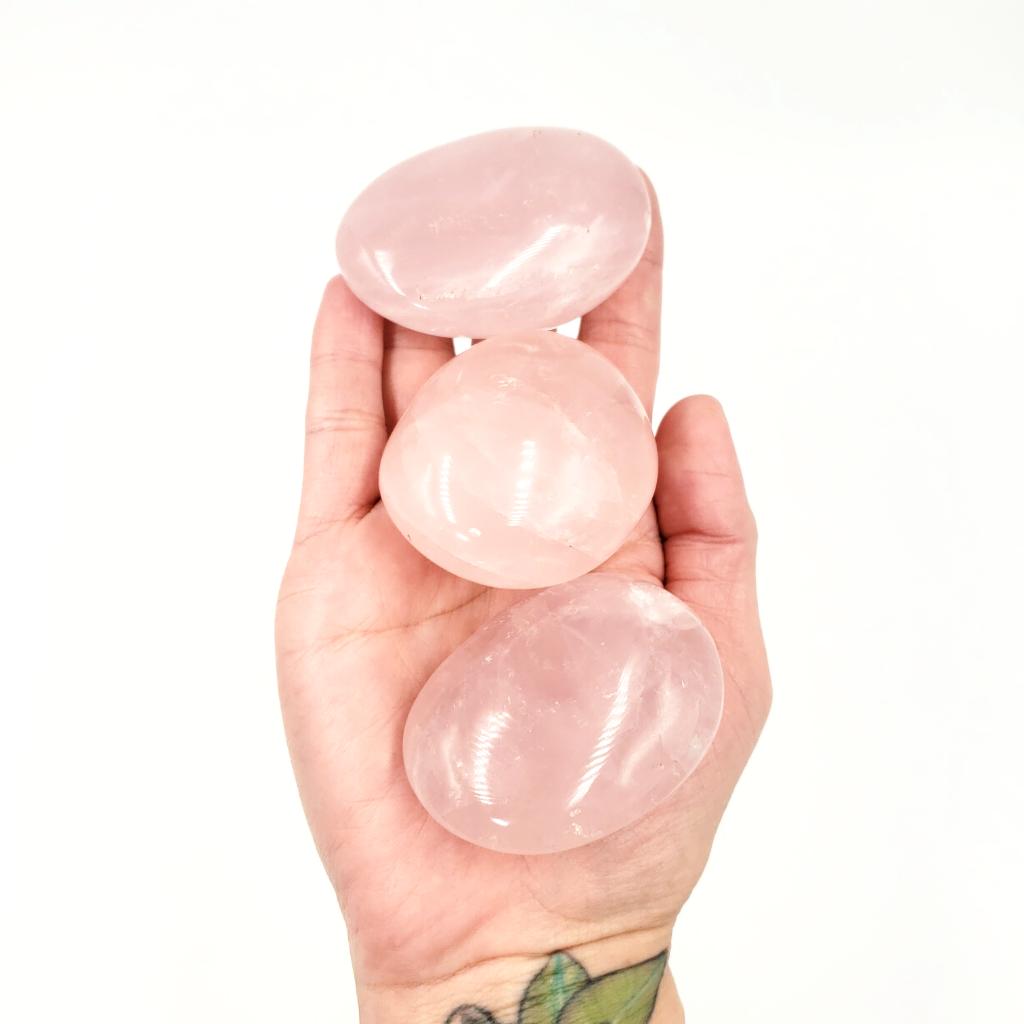 Rose Quartz Palm Stone Gallet