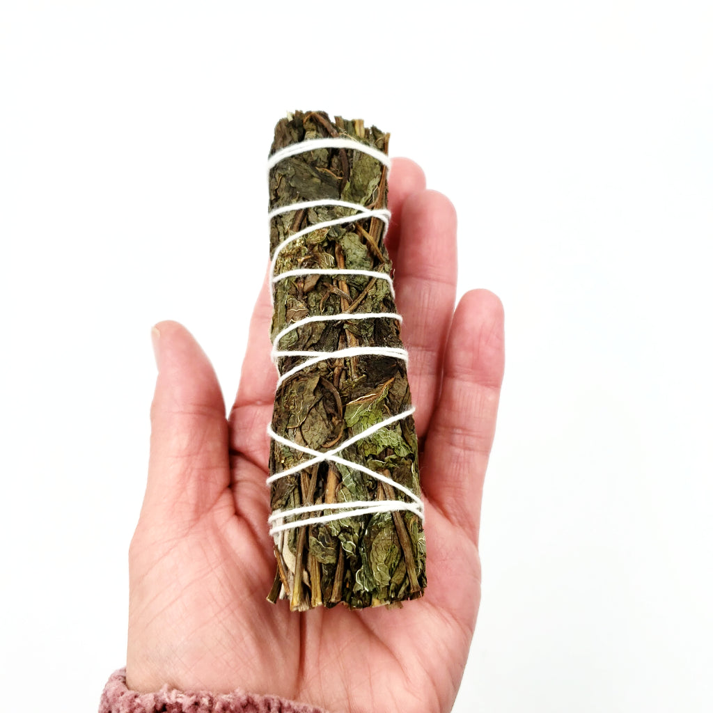 White Sage & Peppermint Smudge Wand Stick 4" - Elevated Metaphysical