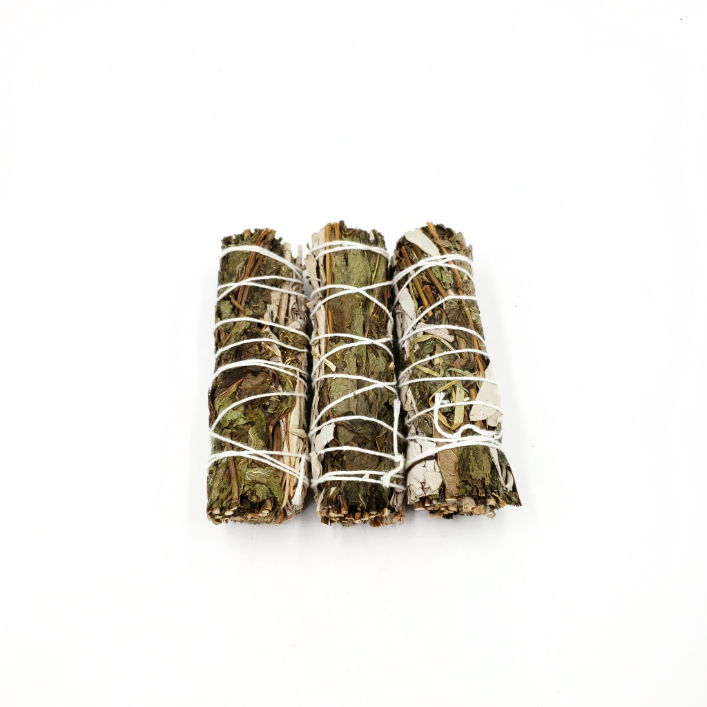 White Sage & Peppermint Smudge Wand Stick 4" - Elevated Metaphysical