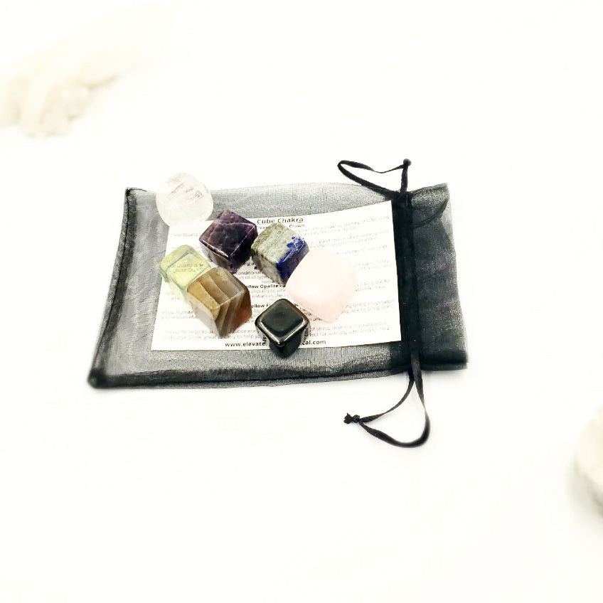 Chakra Cube Tumbled Stone Set - Elevated Metaphysical