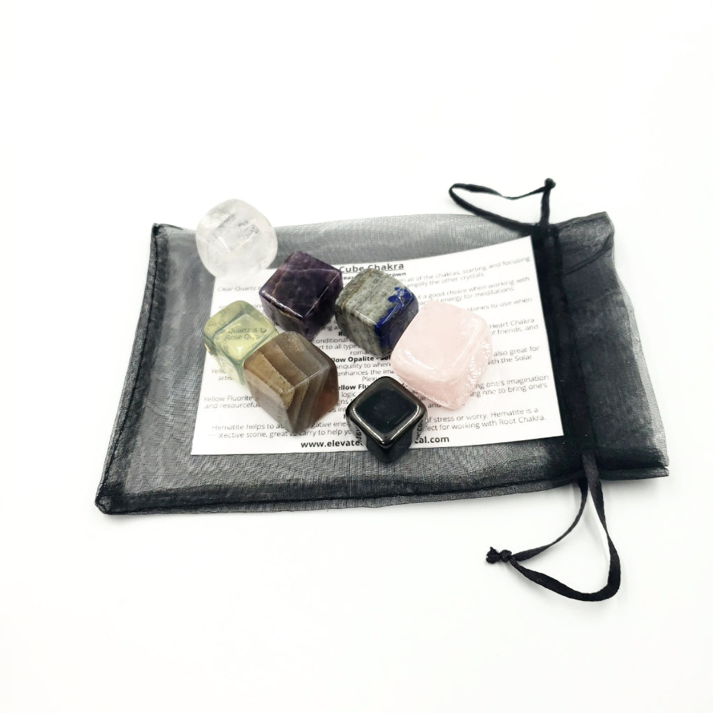 Chakra Cube Tumbled Stone Set - Elevated Metaphysical
