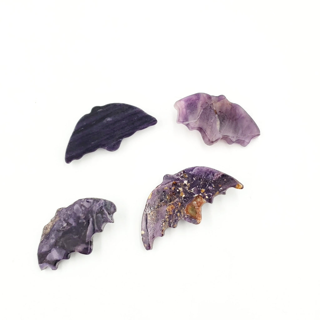 Purple Fluorite Bat Figurine Carving 45mm 1.75" - Elevated Metaphysical