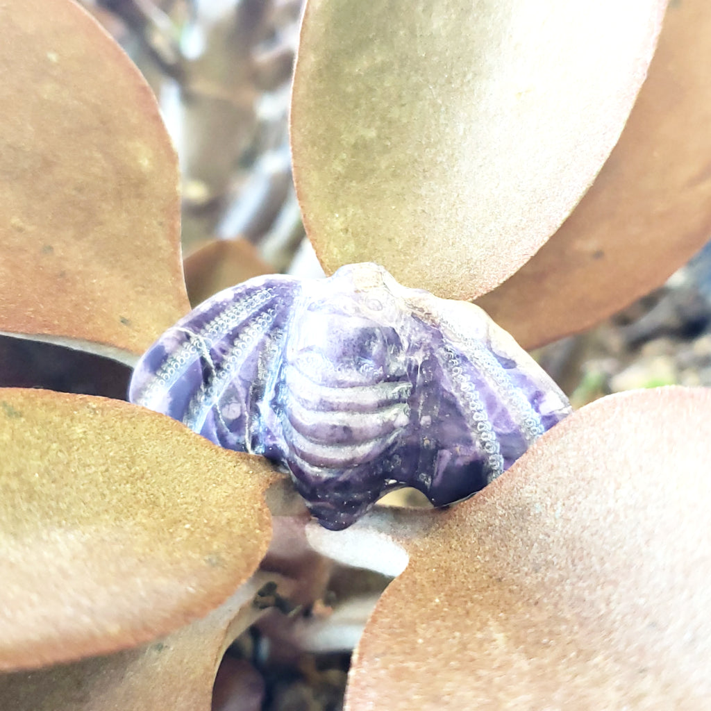 Purple Fluorite Bat Figurine Carving 45mm 1.75" - Elevated Metaphysical