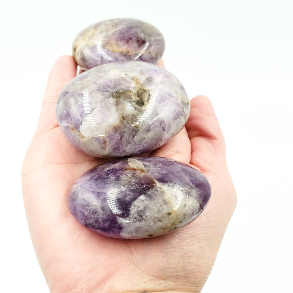 Chevron Amethyst Palm Stone Gallet - Elevated Metaphysical