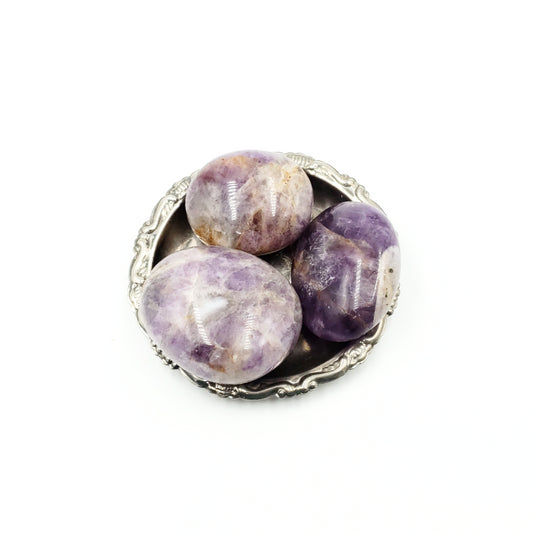 Chevron Amethyst Palm Stone Gallet - Elevated Metaphysical