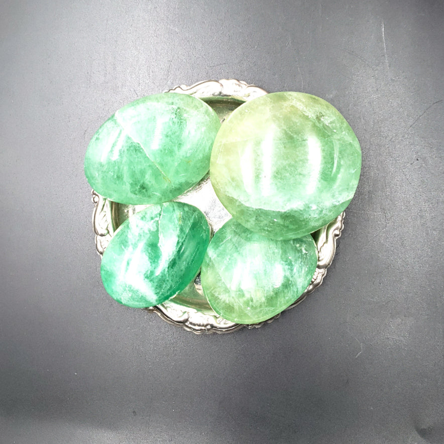 Green Fluorite Palm Stone Gallet - Elevated Metaphysical