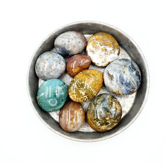 Ocean Jasper Palm Stone Gallet - Elevated Metaphysical