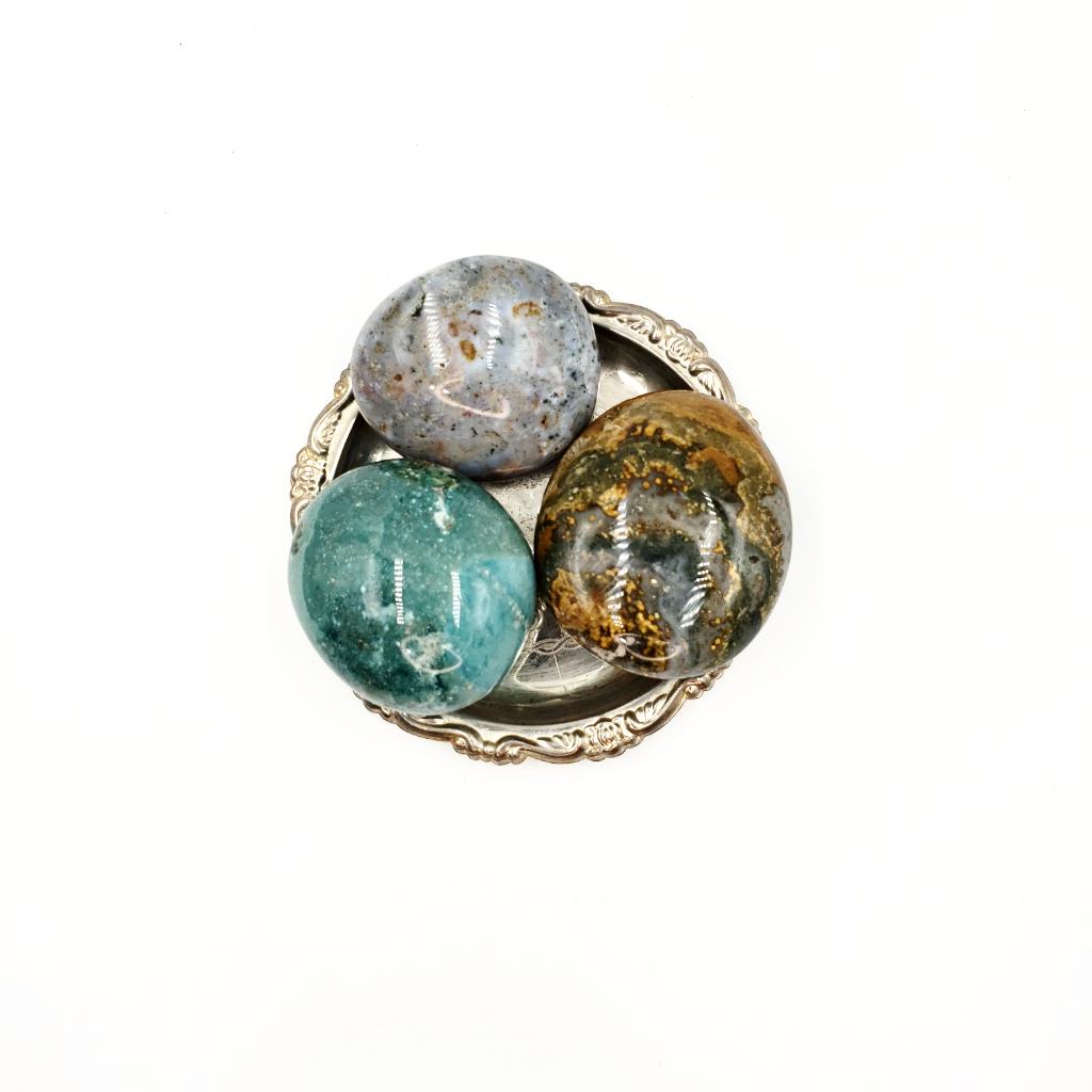 Ocean Jasper Palm Stone Gallet - Elevated Metaphysical