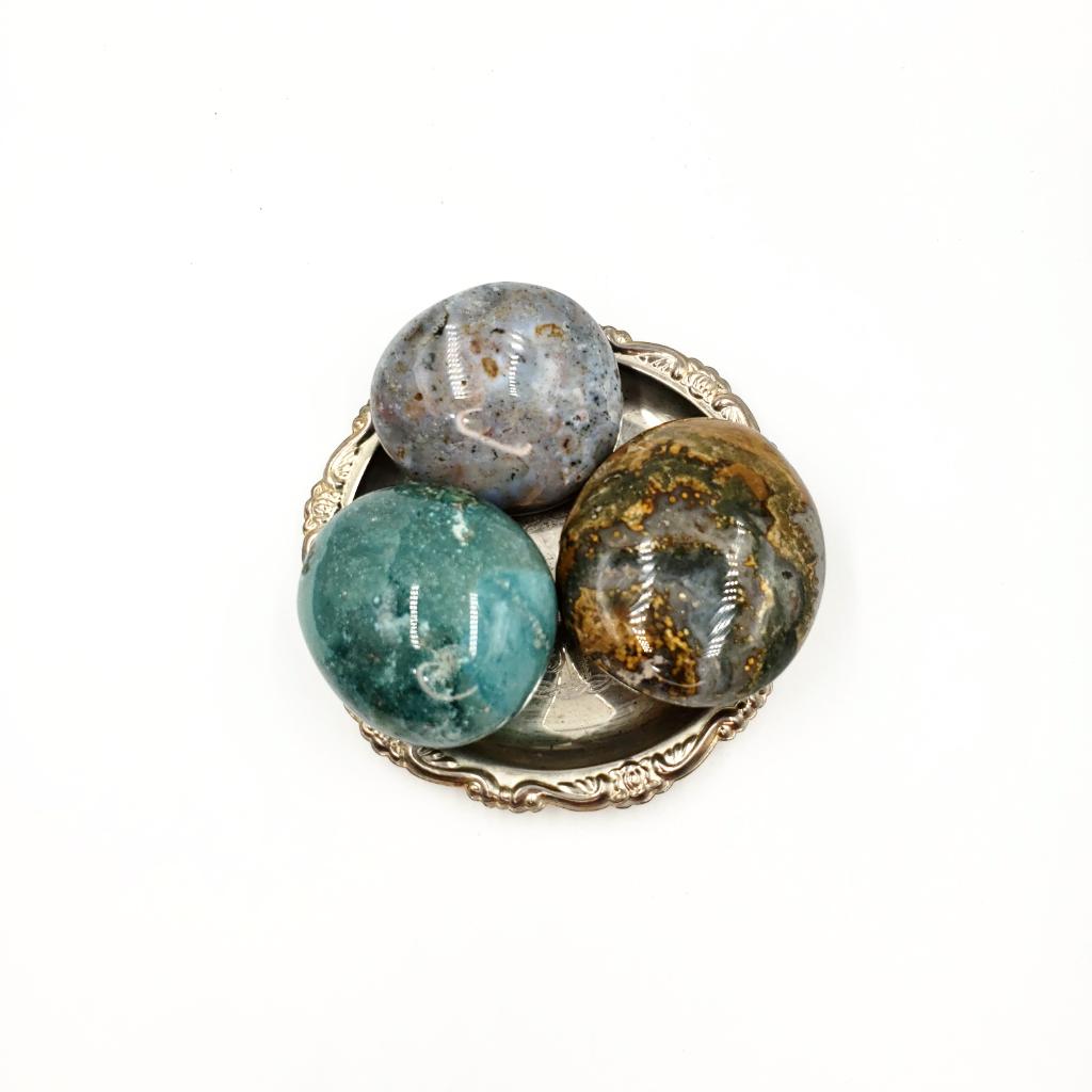 Ocean Jasper Palm Stone Gallet - Elevated Metaphysical