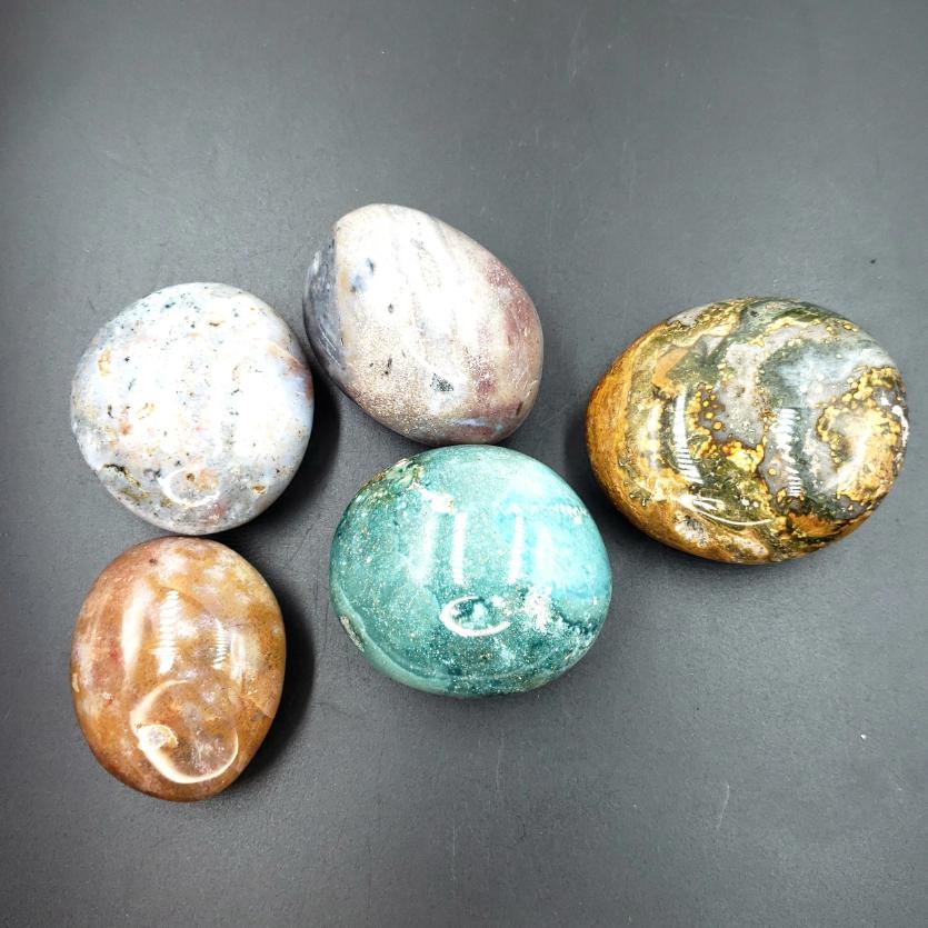 Ocean Jasper Palm Stone Gallet - Elevated Metaphysical