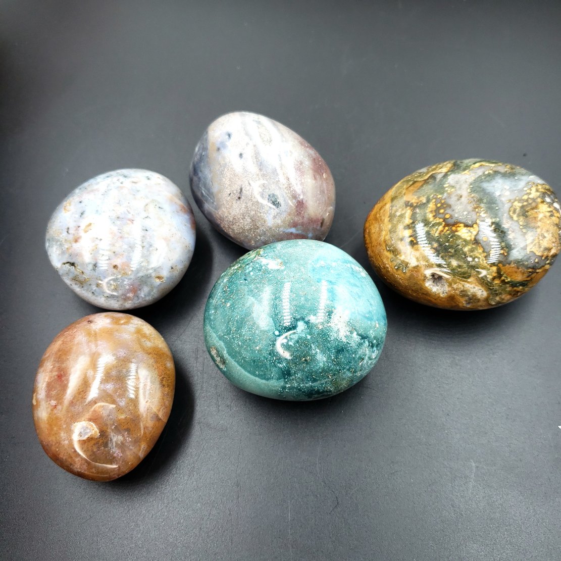 Ocean Jasper Palm Stone Gallet - Elevated Metaphysical