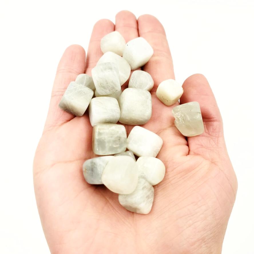 Moonstone Cube Tumbled Stone Small - Elevated Metaphysical