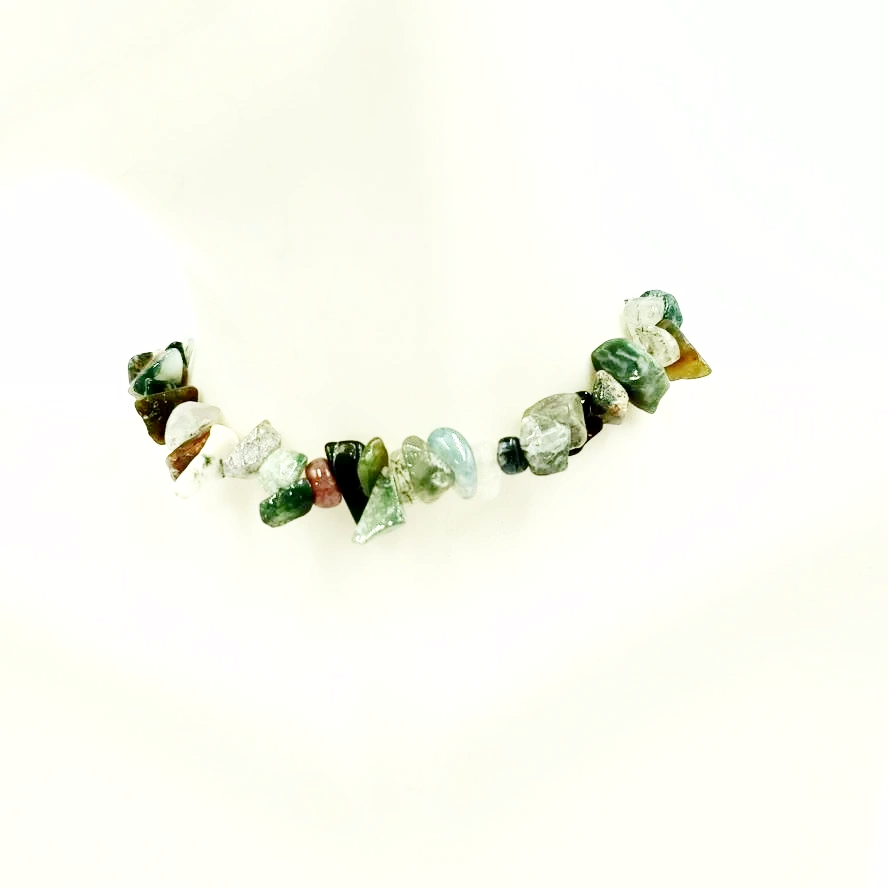 Moss Agate Chip Bracelet