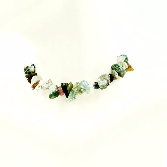 Moss Agate Chip Bracelet