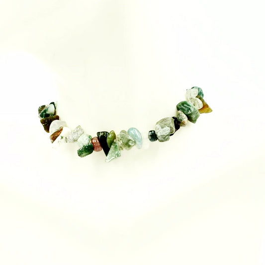 Moss Agate Chip Bracelet