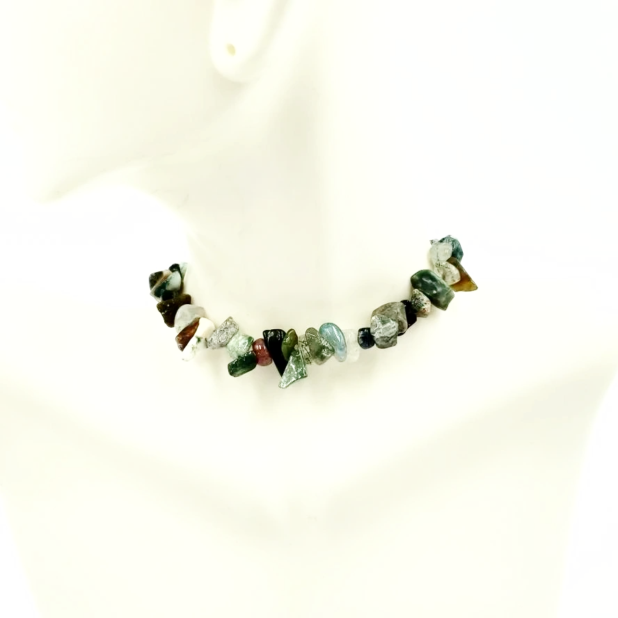 Moss Agate Chip Bracelet