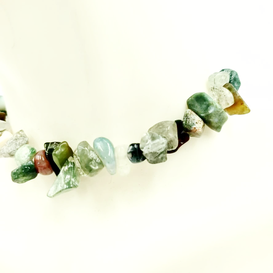 Moss Agate Chip Bracelet