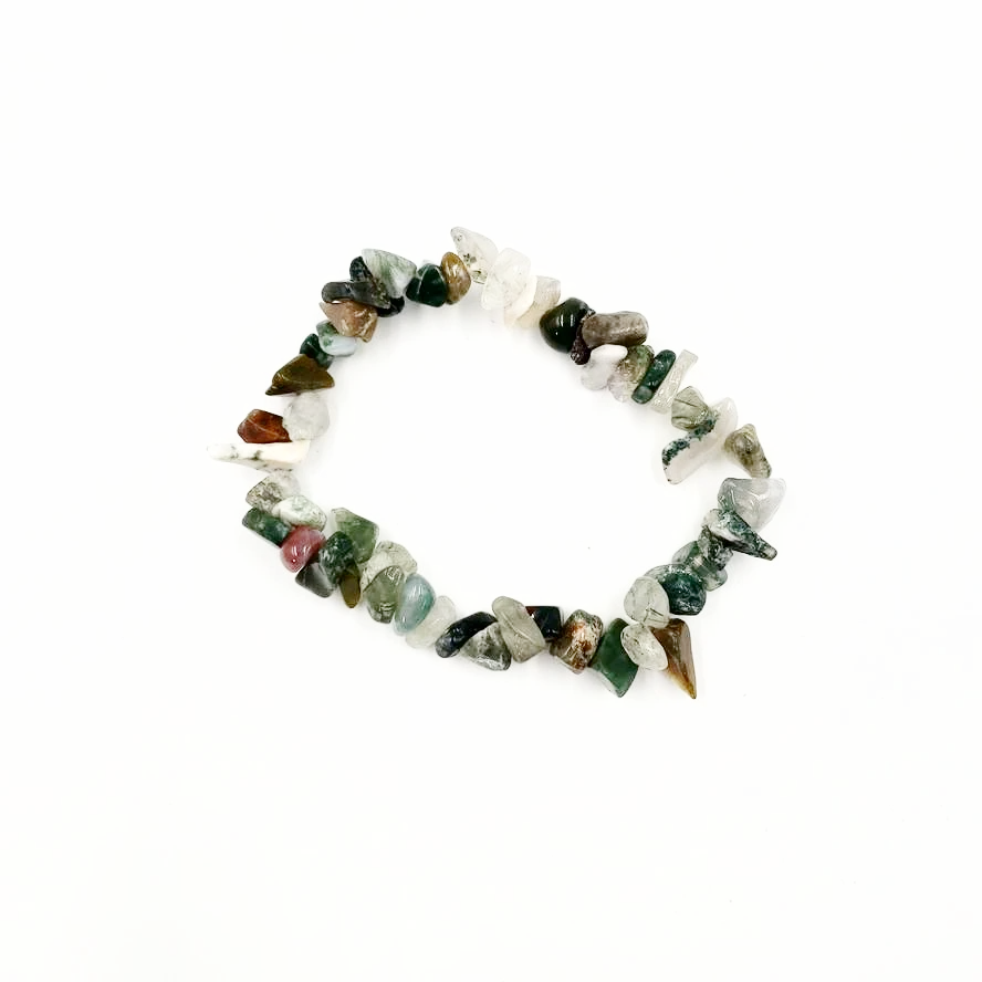Moss Agate Chip Bracelet