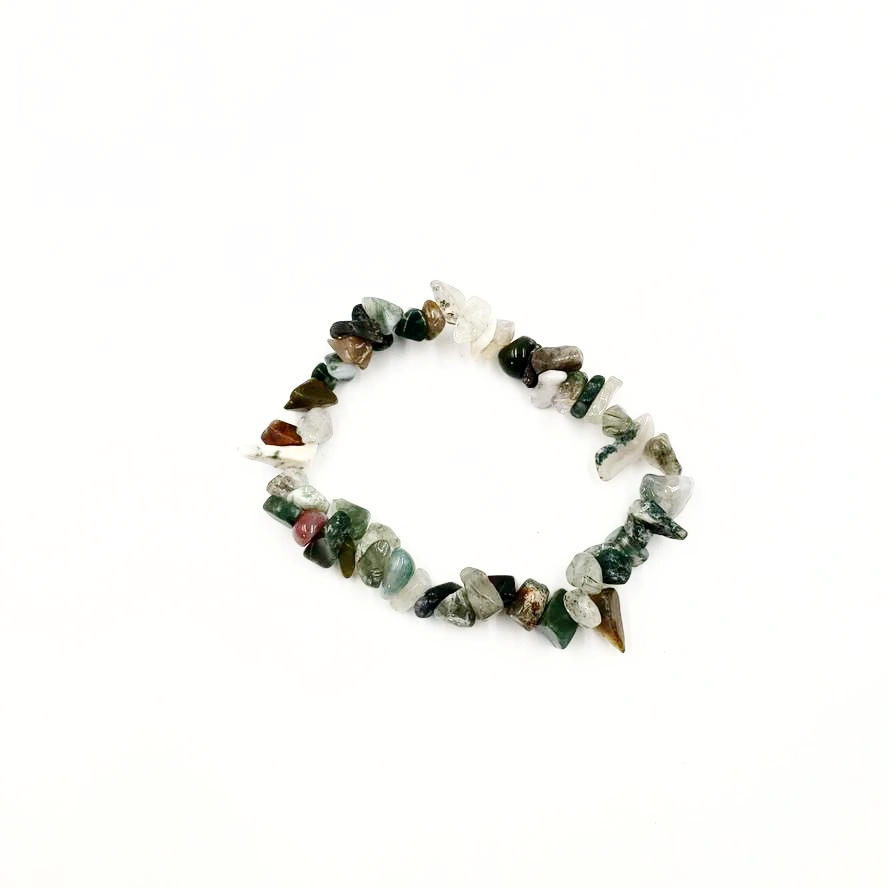 Moss Agate Chip Bracelet