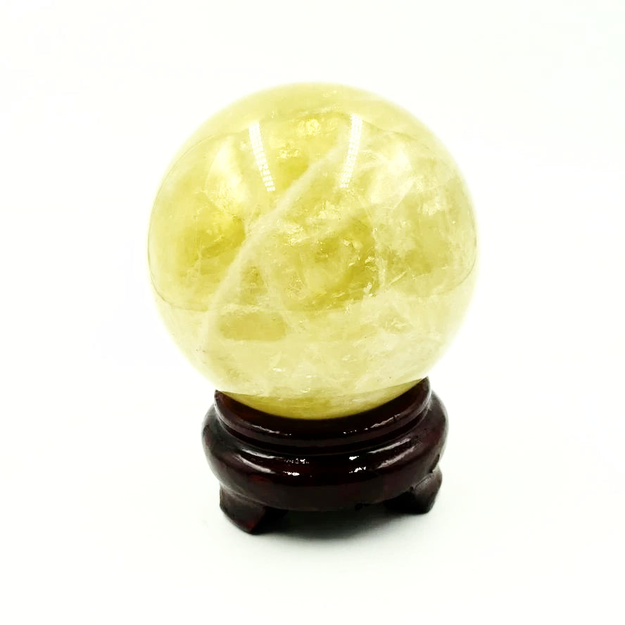 Citrine Sphere Natural Star Citrine 98mm 3.85" 1.25kg 2.75lbs - Elevated Metaphysical