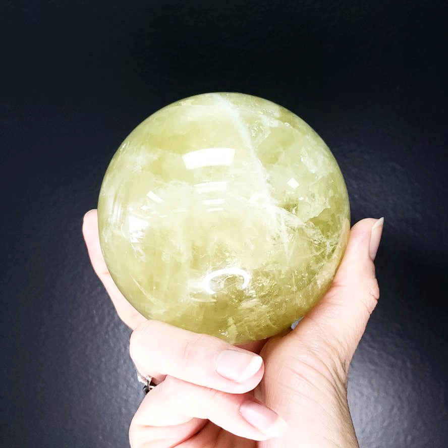 Citrine Sphere Natural Star Citrine 98mm 3.85" 1.25kg 2.75lbs - Elevated Metaphysical