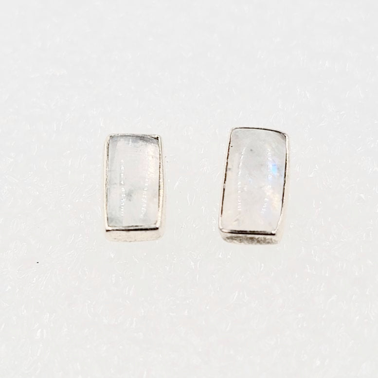 Rainbow Moonstone Earrings Sterling Silver