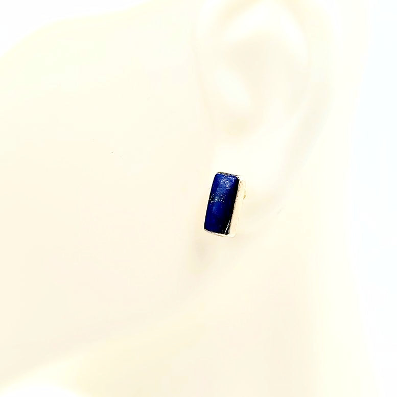 Lapis Lazuli Earrings Sterling Silver Stud