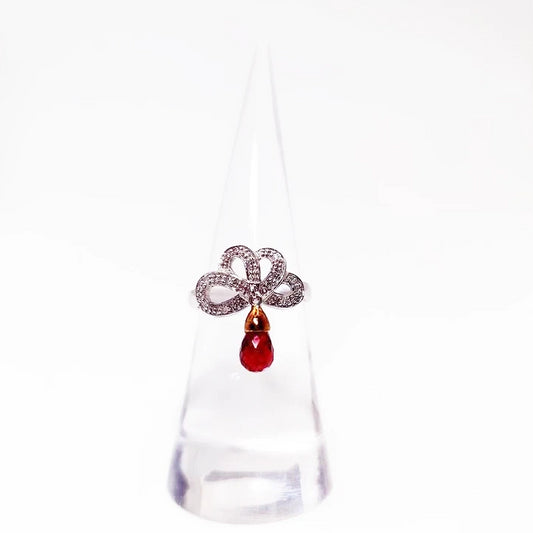 Garnet Crown Ring Sterling Silver