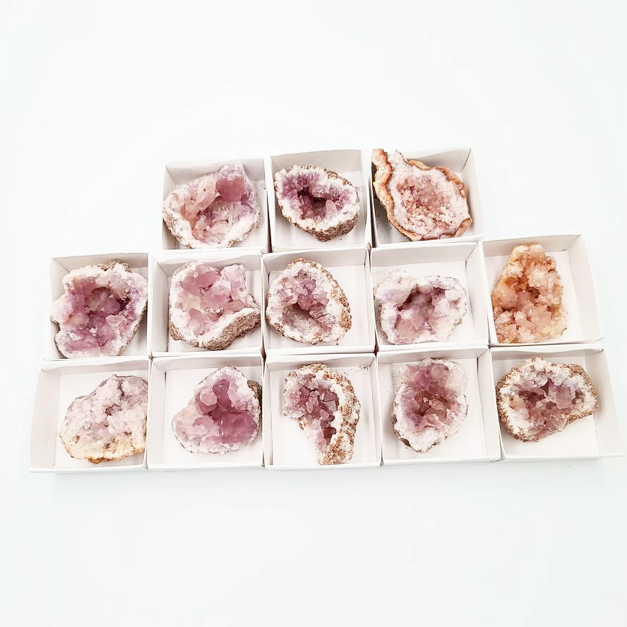 Pink Amethyst Palm Cluster Geode Free Form "M"