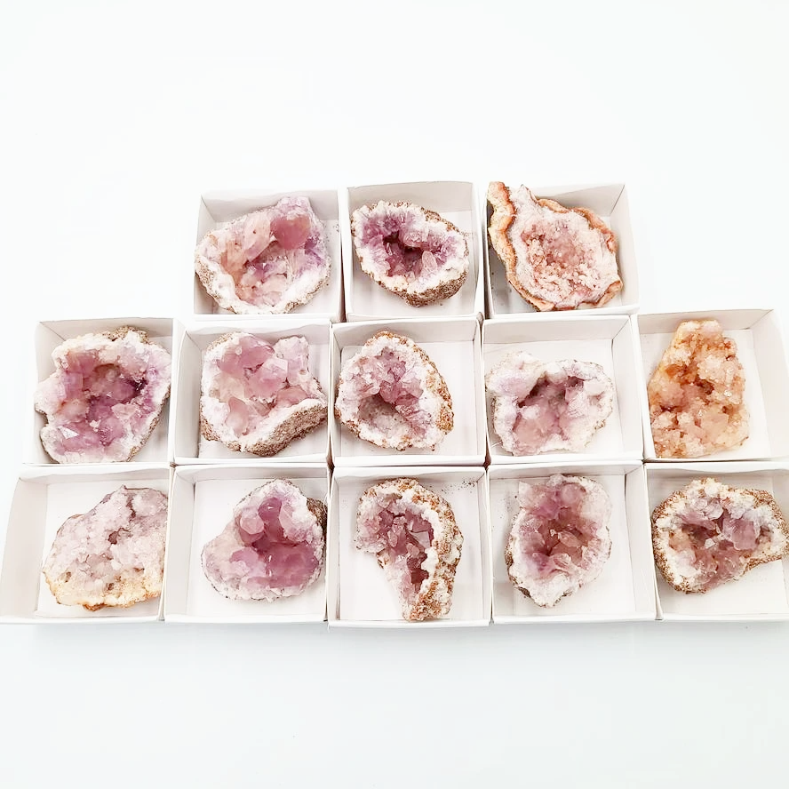 Pink Amethyst Palm Cluster Geode Free Form "M"
