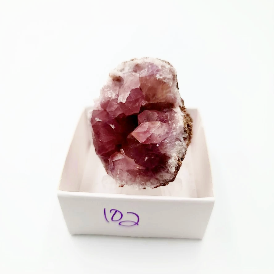 Pink Amethyst Palm Cluster Geode Free Form "M"
