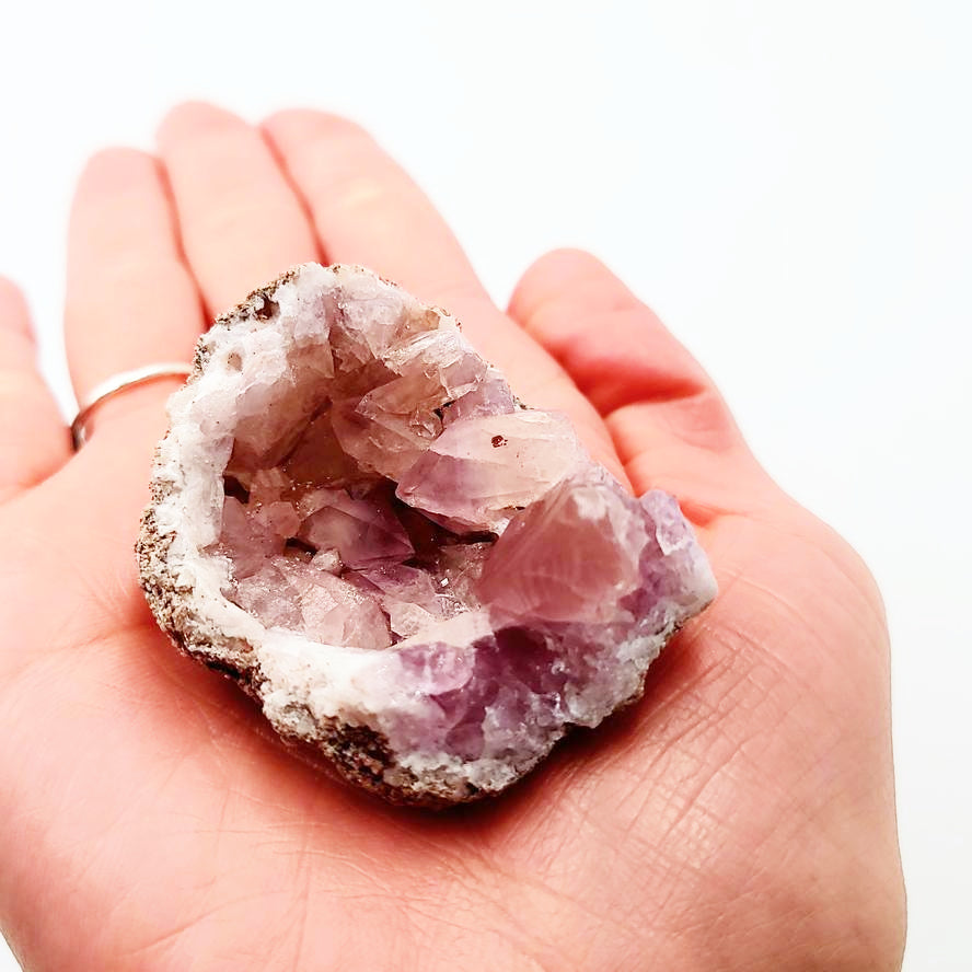 Pink Amethyst Palm Cluster Geode Free Form "M"