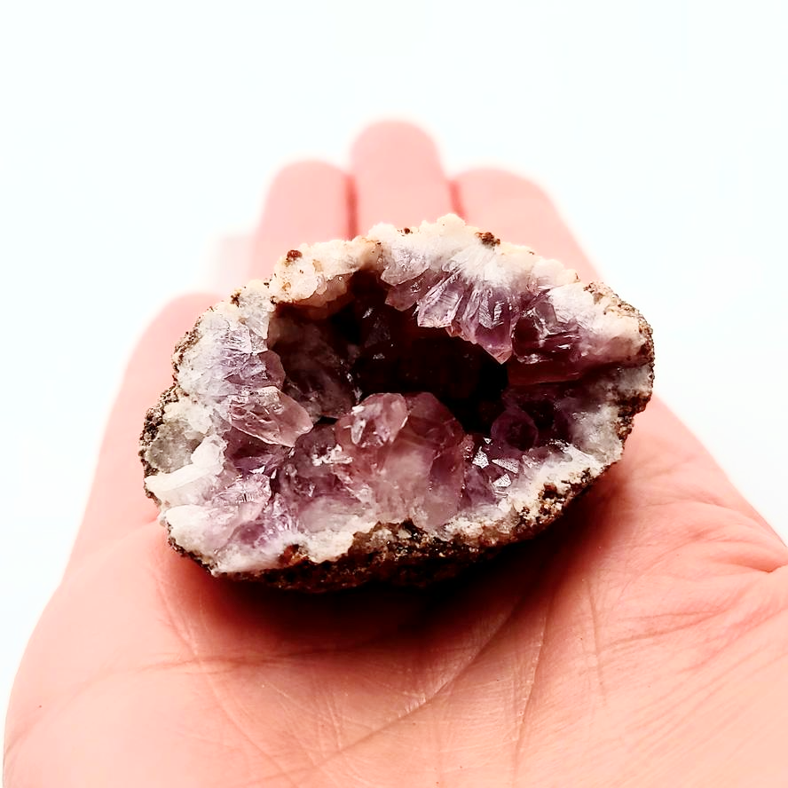 Pink Amethyst Palm Cluster Geode Free Form "M"