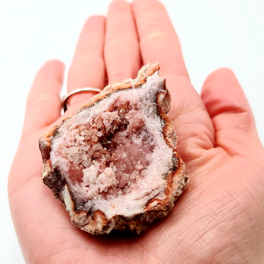 Pink Amethyst Palm Cluster Geode Free Form "M"