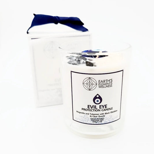 Evil Eye Protection Gemstone Candle Scented 7.1oz 200g - Elevated Metaphysical