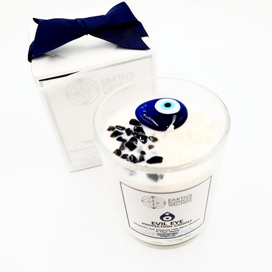 Evil Eye Protection Gemstone Candle Scented 7.1oz 200g - Elevated Metaphysical