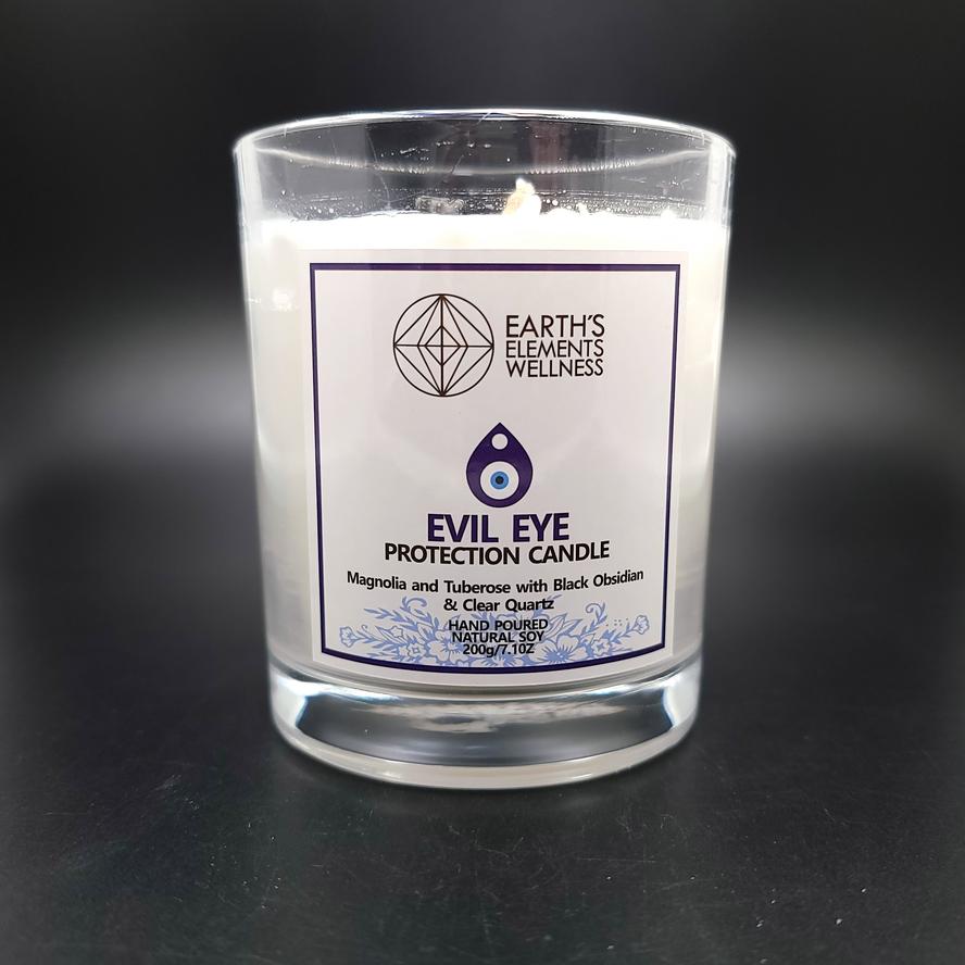 Evil Eye Protection Gemstone Candle Scented 7.1oz 200g - Elevated Metaphysical