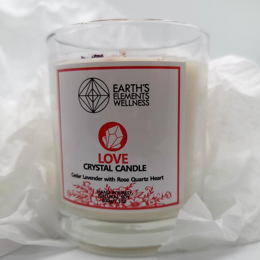 Love Crystal Candle Scented 7.1oz 200g - Elevated Metaphysical