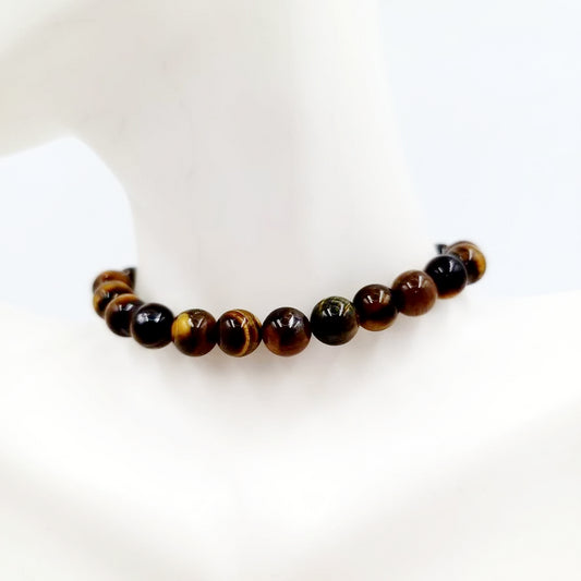 Tiger Eye Bead Bracelet 8mm