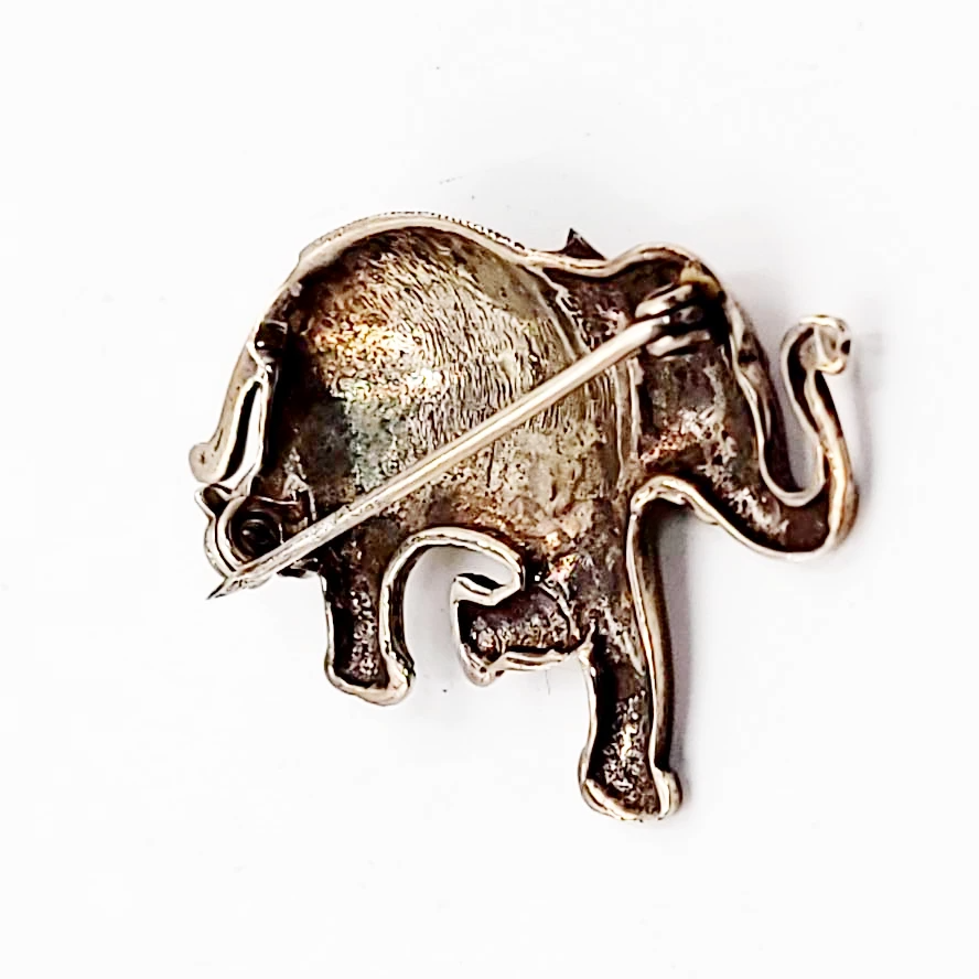 Elephant Pin Sterling Silver Brooch