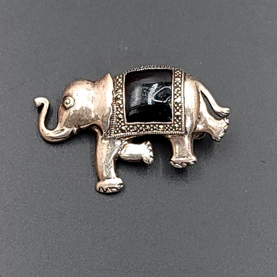 Elephant Pin Sterling Silver Brooch