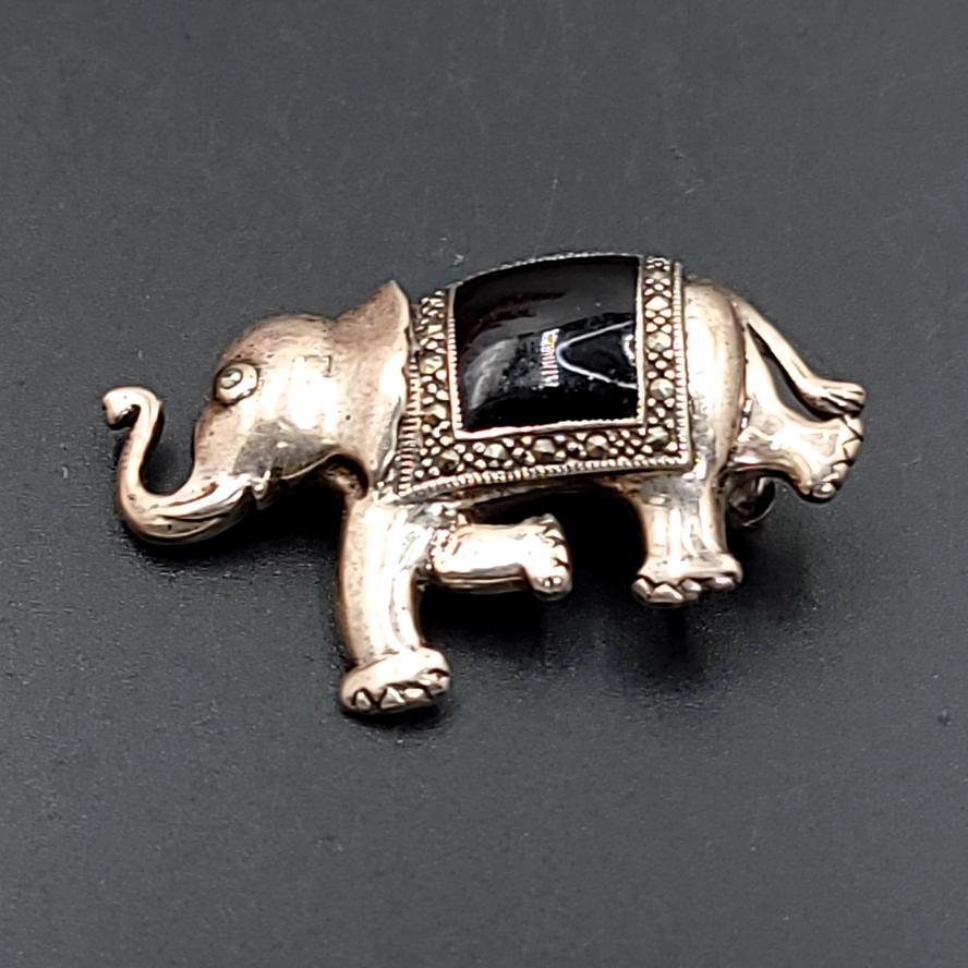Elephant Pin Sterling Silver Brooch