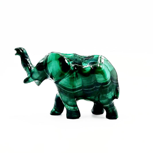 Malachite Elephant 3.5" 88mm - Elevated Metaphysical