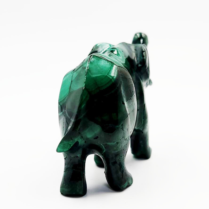 Malachite Elephant 3.5" 88mm - Elevated Metaphysical