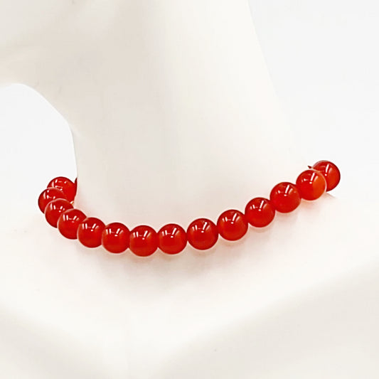 Carnelian Bead Bracelet 8mm - Elevated Metaphysical