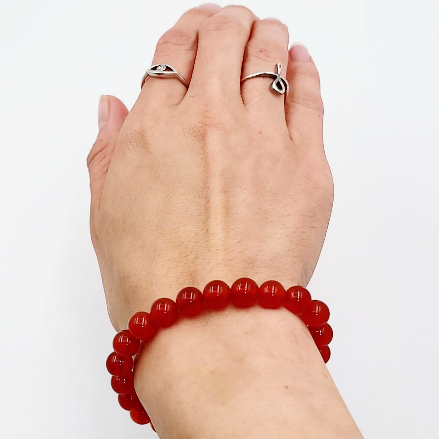 Carnelian Bead Bracelet 8mm - Elevated Metaphysical