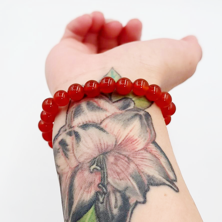 Carnelian Bead Bracelet 8mm - Elevated Metaphysical