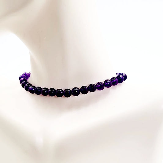 Amethyst Bead Bracelet 6mm - Elevated Metaphysical