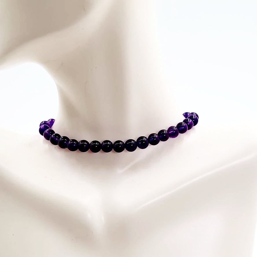 Amethyst Bead Bracelet 6mm - Elevated Metaphysical