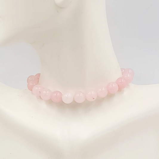 Rose Quartz Bead Bracelet 8mm